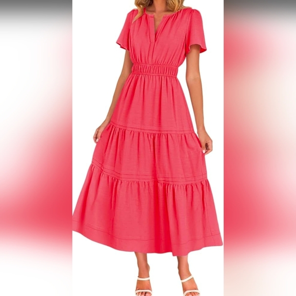 Monteau Coral Midi Dress - Picture 2 of 10
